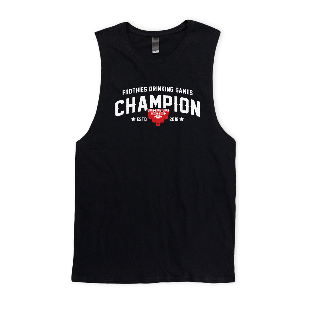 Frothies Champion Muscle Tee Black Muscle Tanks Frothies