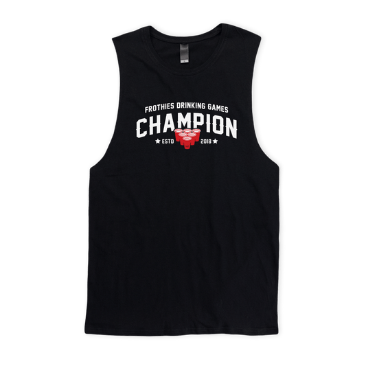 Frothies Champion Muscle Tee Black Muscle Tanks Frothies