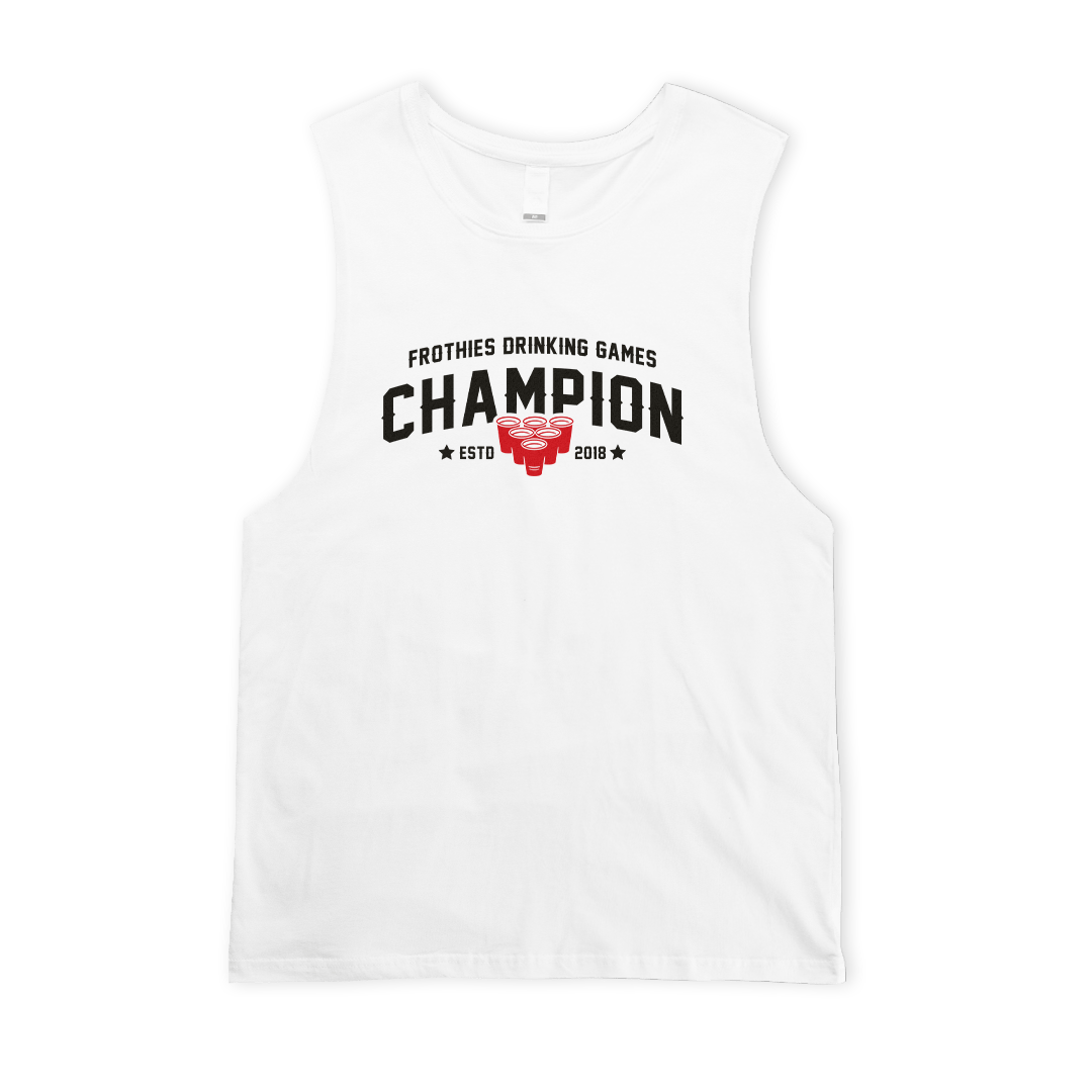 Frothies Champion Muscle Tee White Muscle Tanks Frothies