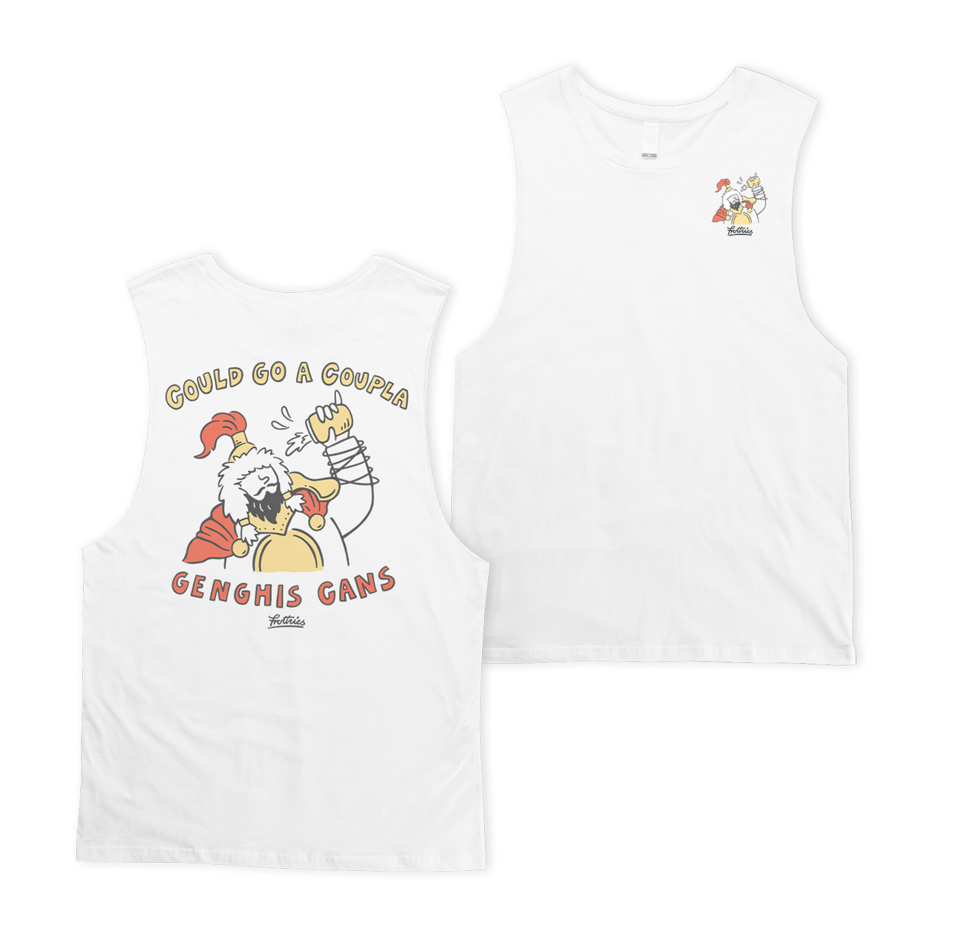 Genghis Cans Muscle Tee White T-Shirt Frothies