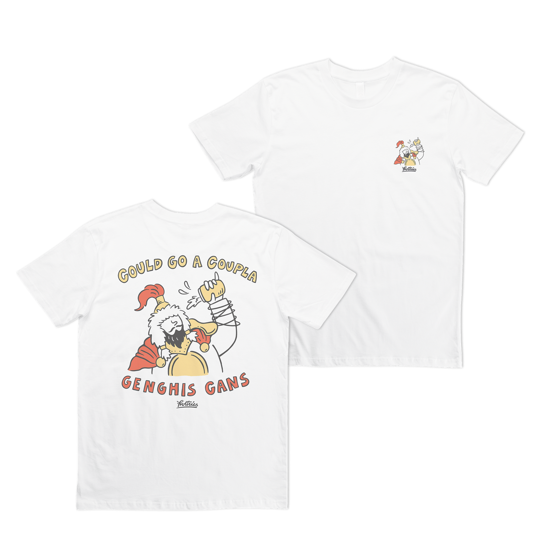 Genghis Cans Tee White T-Shirt Frothies