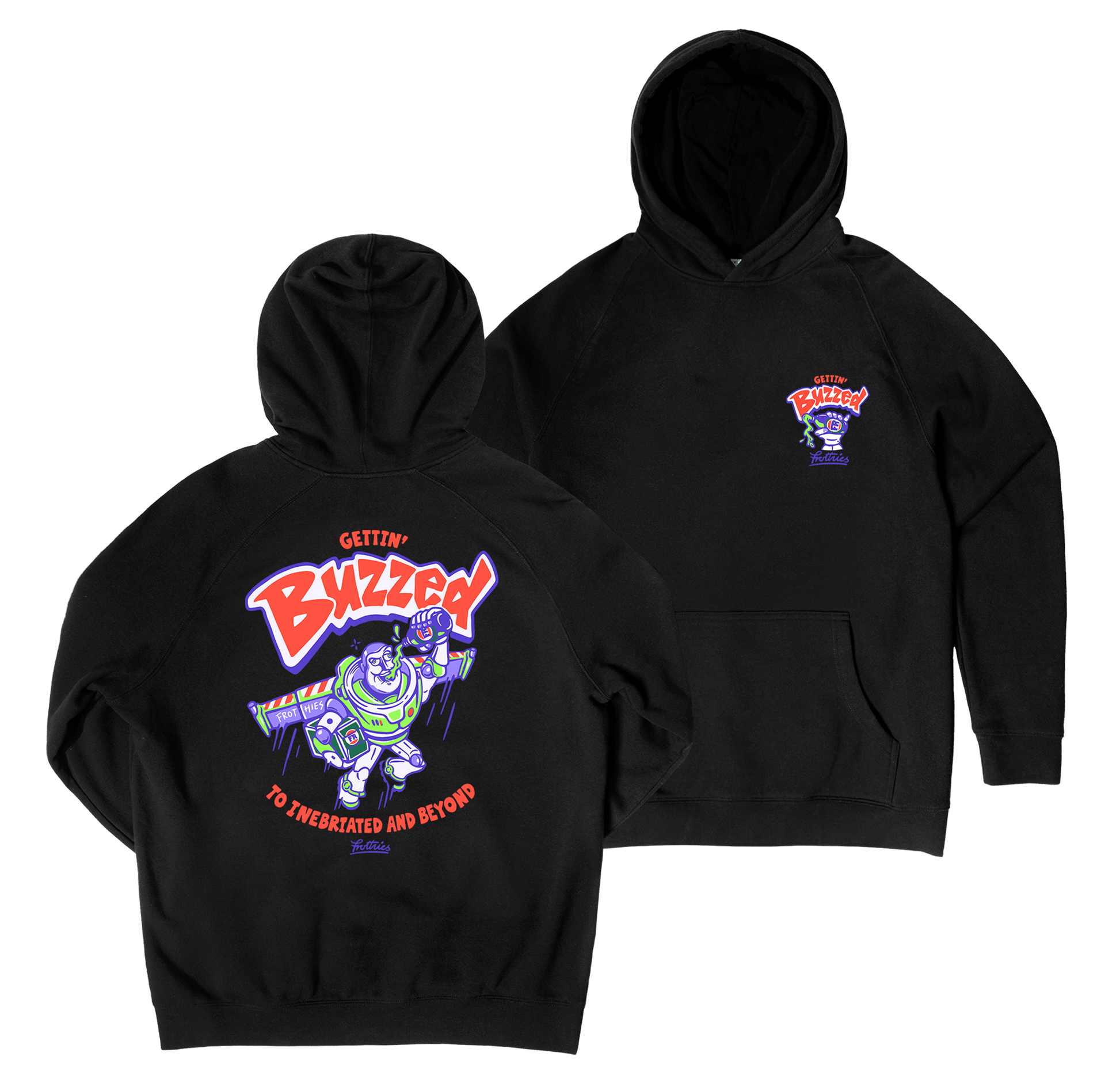 Gettin' Buzzed Hoodie Black Hoodie Frothies