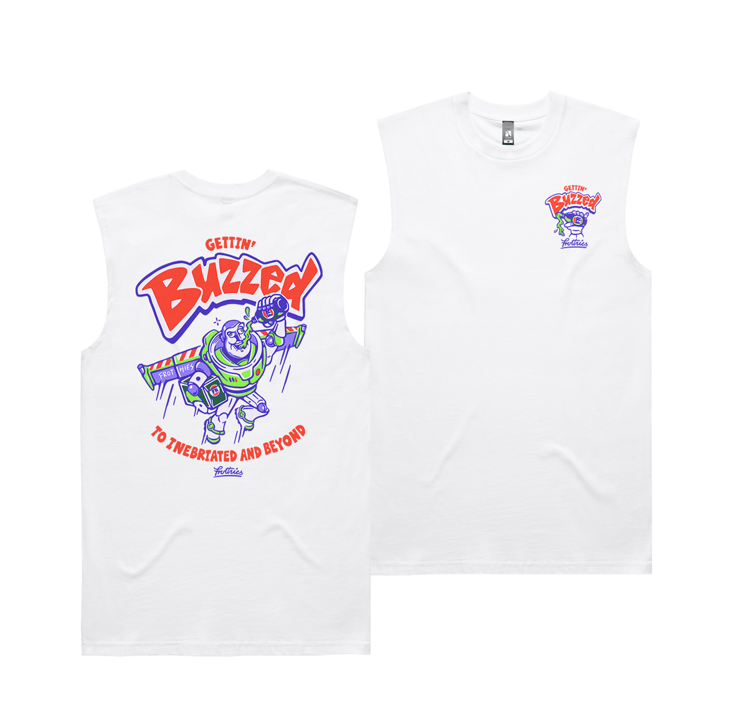 Gettin' Buzzed Muscle Tee White Muscle Tanks Frothies