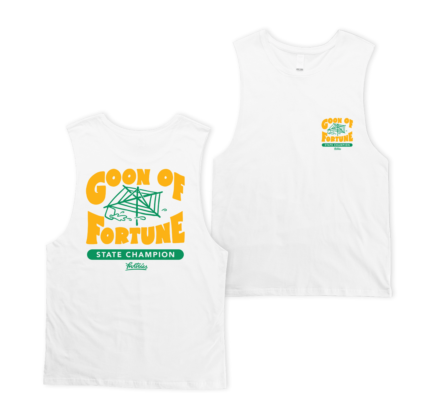 Goon State Champion Muscle Tee White Muscle Tanks Frothies