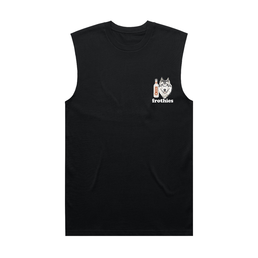 Huskies & Ruskies Muscle Tee Black T-Shirt Frothies