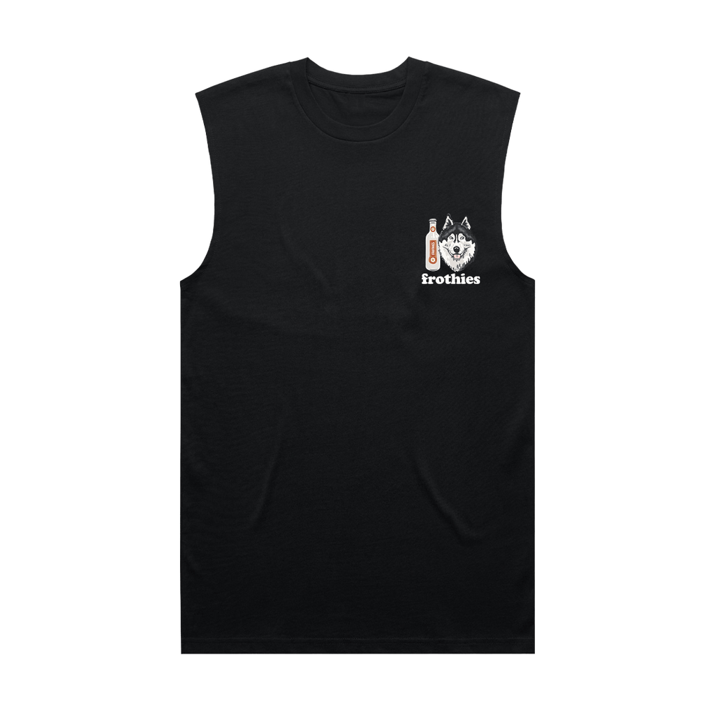 Huskies & Ruskies Muscle Tee Black T-Shirt Frothies