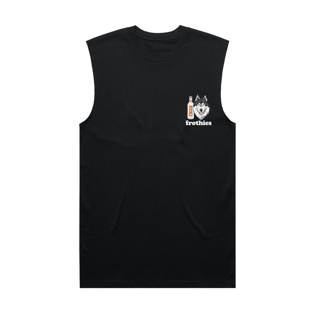 Huskies & Ruskies Muscle Tee Black T-Shirt Frothies