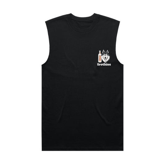 Huskies & Ruskies Muscle Tee Black T-Shirt Frothies