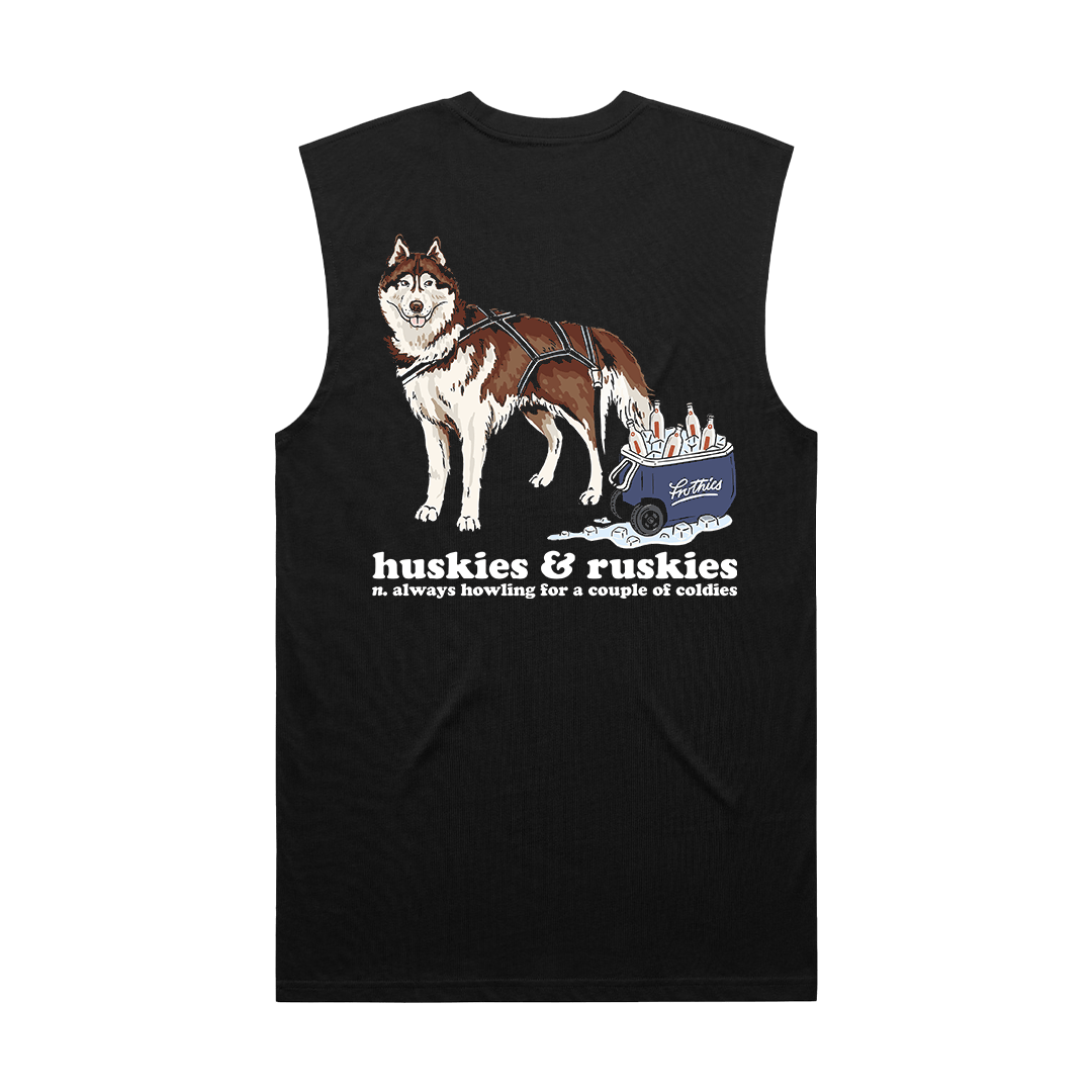 Huskies & Ruskies Muscle Tee Black T-Shirt Frothies