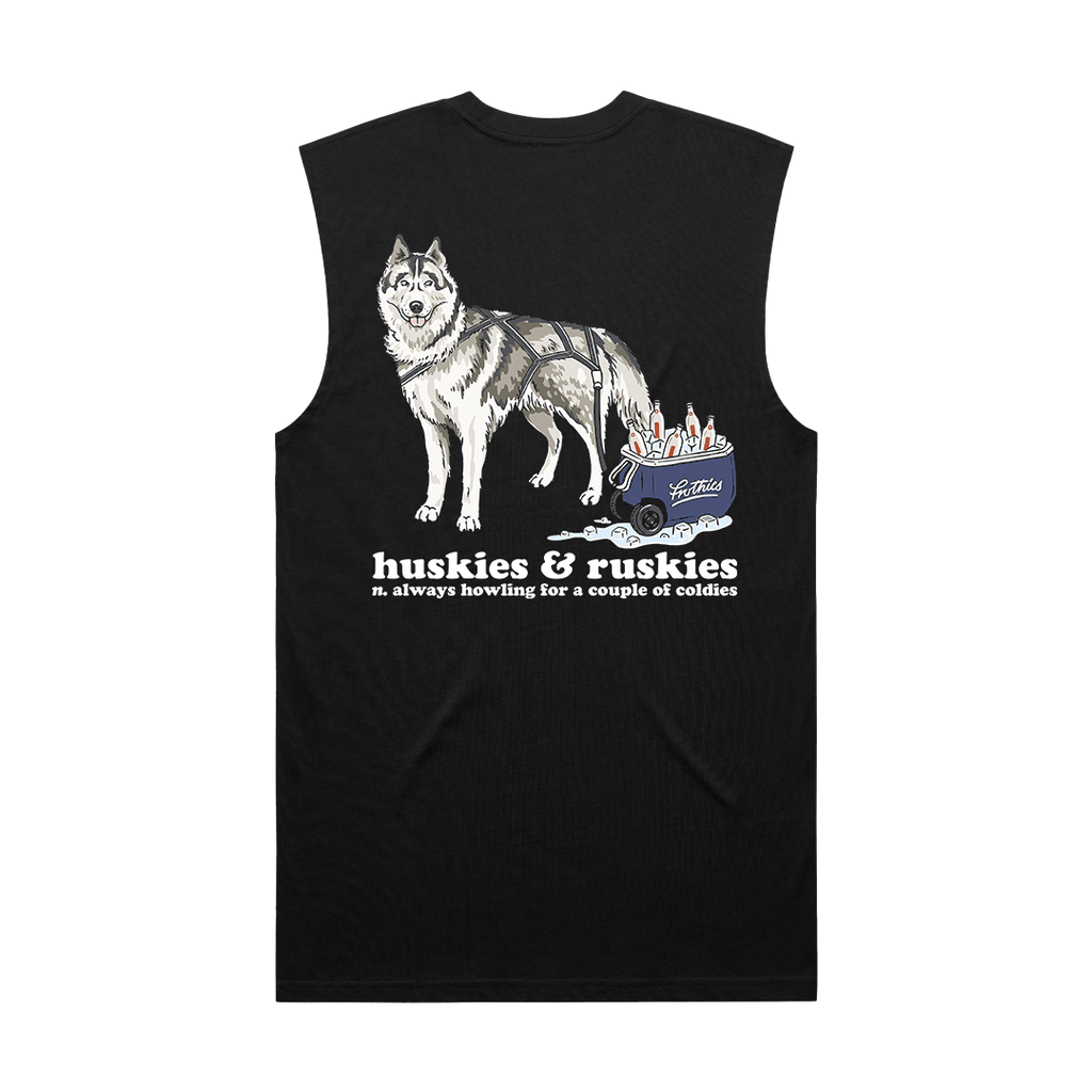 Huskies & Ruskies Muscle Tee Black T-Shirt Frothies