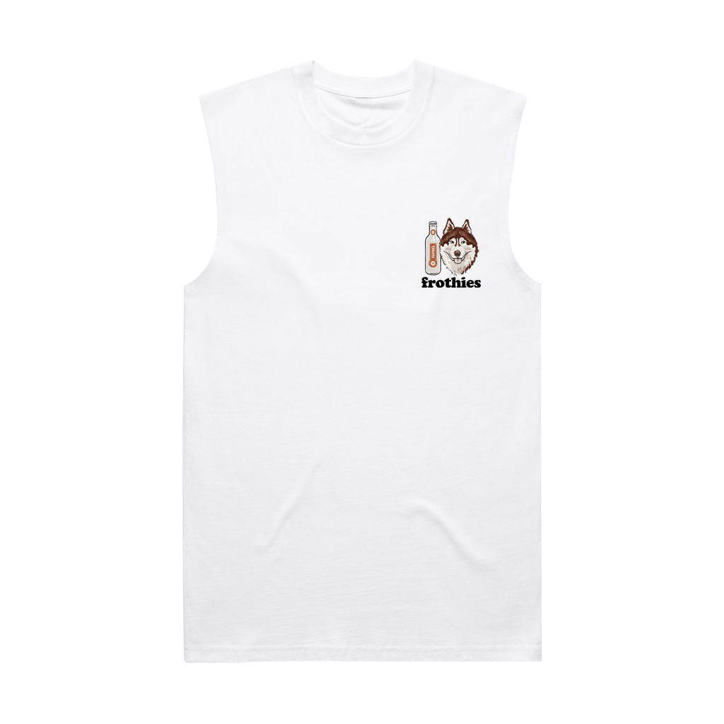 Huskies & Ruskies Muscle Tee White T-Shirt Frothies