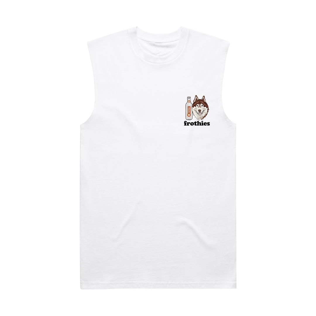 Huskies & Ruskies Muscle Tee White T-Shirt Frothies