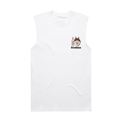 Huskies & Ruskies Muscle Tee White T-Shirt Frothies
