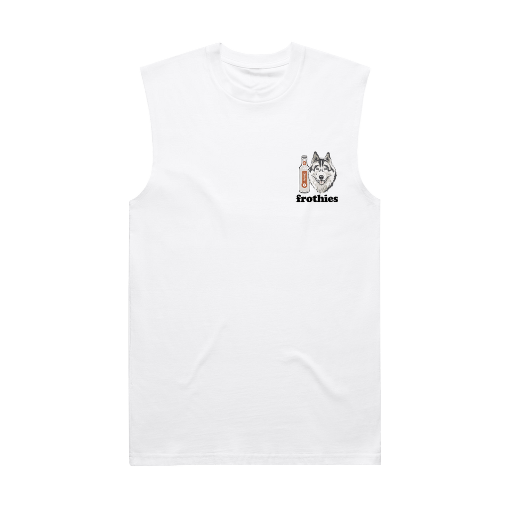 Huskies & Ruskies Muscle Tee White T-Shirt Frothies
