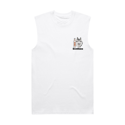 Huskies & Ruskies Muscle Tee White T-Shirt Frothies
