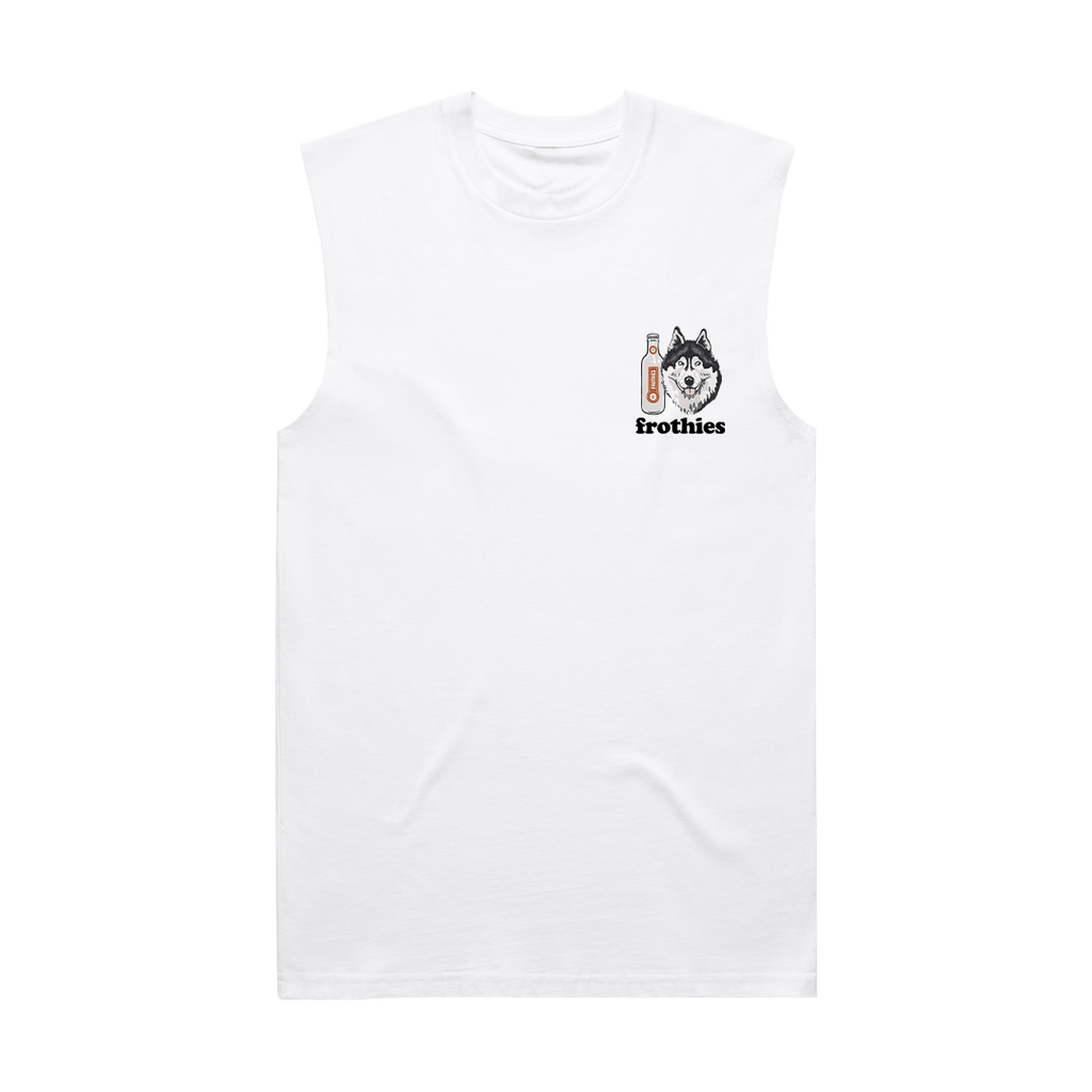 Huskies & Ruskies Muscle Tee White T-Shirt Frothies