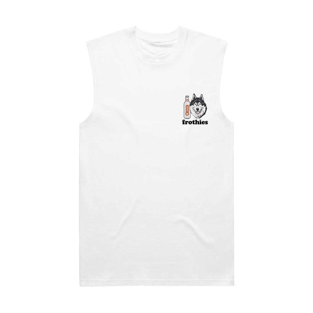 Huskies & Ruskies Muscle Tee White T-Shirt Frothies