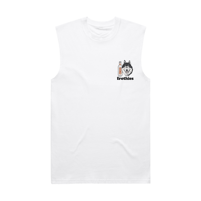 Huskies & Ruskies Muscle Tee White T-Shirt Frothies