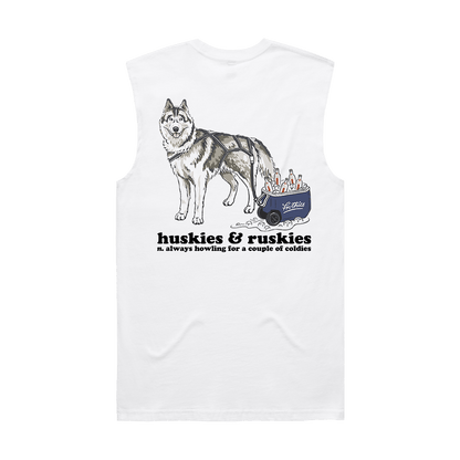 Huskies & Ruskies Muscle Tee White T-Shirt Frothies