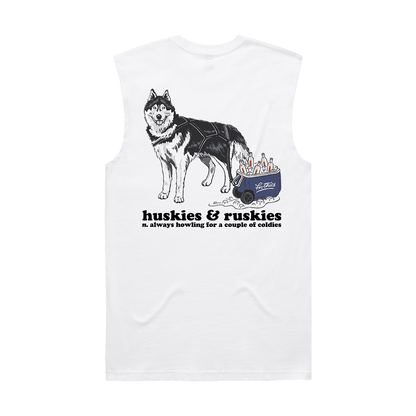 Huskies & Ruskies Muscle Tee White T-Shirt Frothies