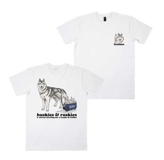 Huskies & Ruskies Tee White T-Shirt Frothies