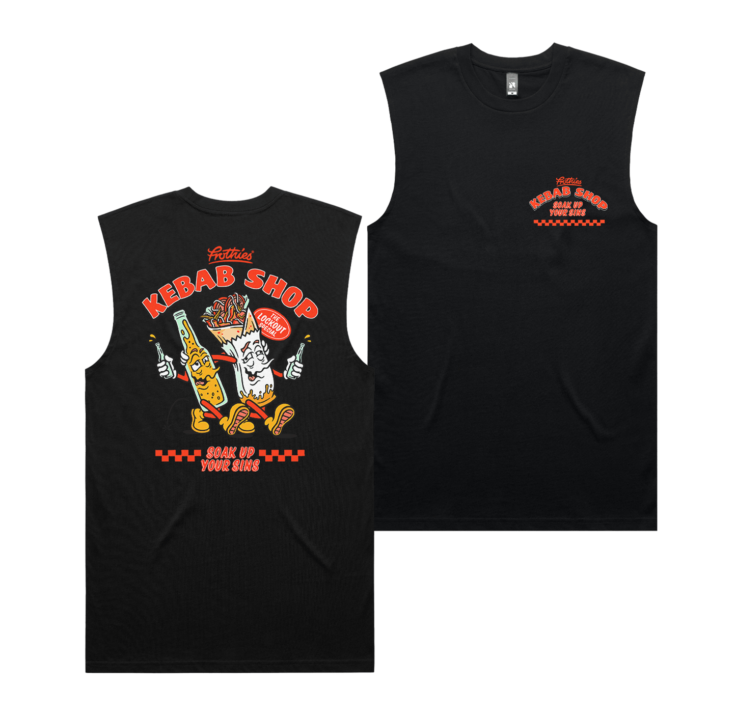 Kebab Shop Muscle Tee Black T-Shirt Frothies