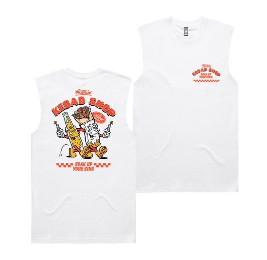 Kebab Shop Muscle Tee White T-Shirt Frothies