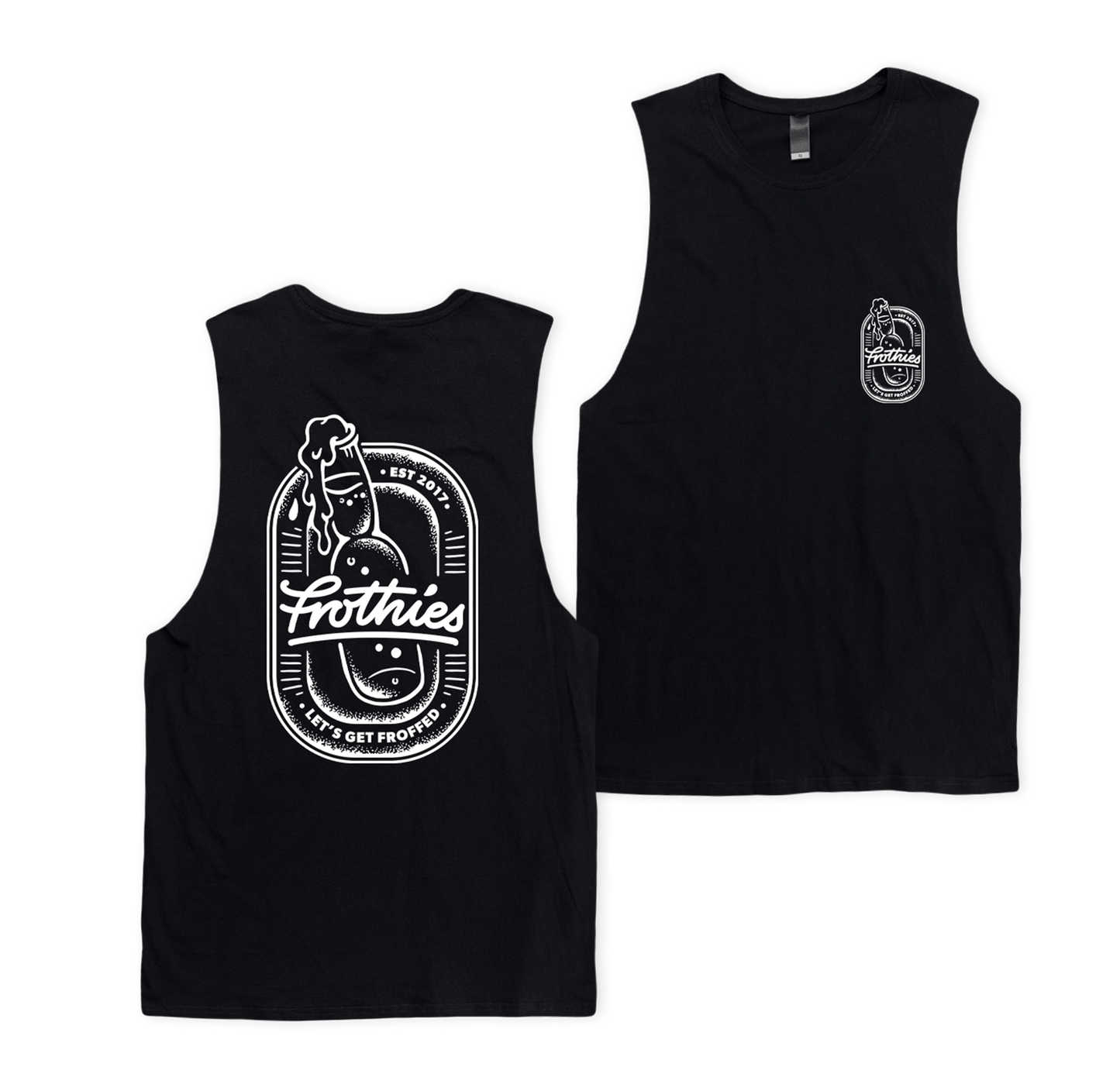 Let's Get Froffed Muscle Tee Black Muscle Tanks Frothies