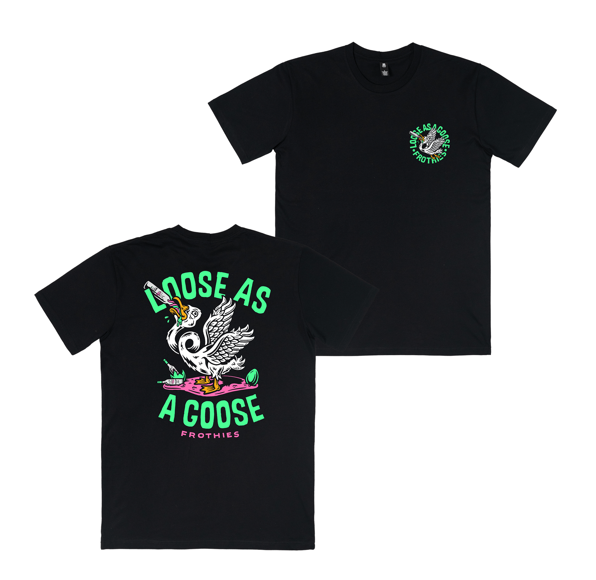 Loose Goose Tee Black T-Shirt Frothies