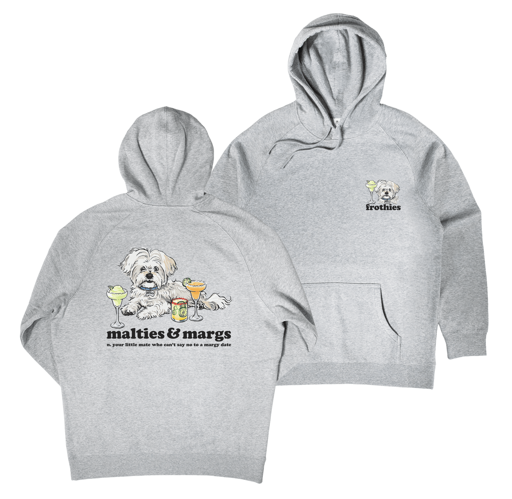 Malties & Margs Hoodie Grey Hoodie Frothies