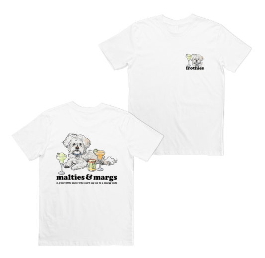 Malties & Margs Tee White T-Shirts Frothies