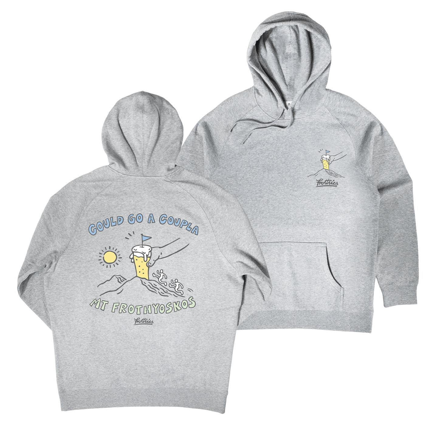 Mt Frothyosko Hoodie Grey Hoodie Frothies