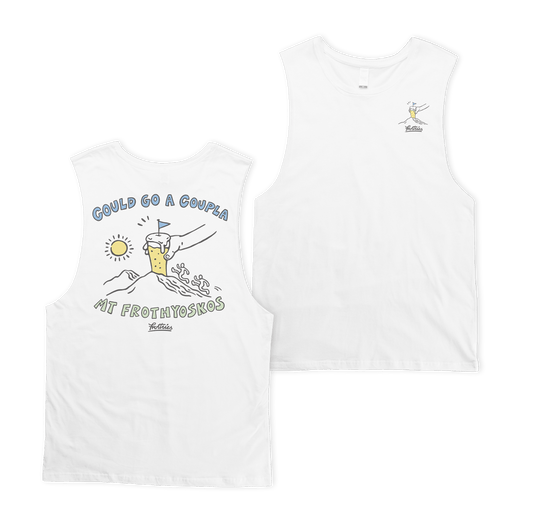 Mt Frothyosko Muscle Tee White Muscle Tanks Frothies