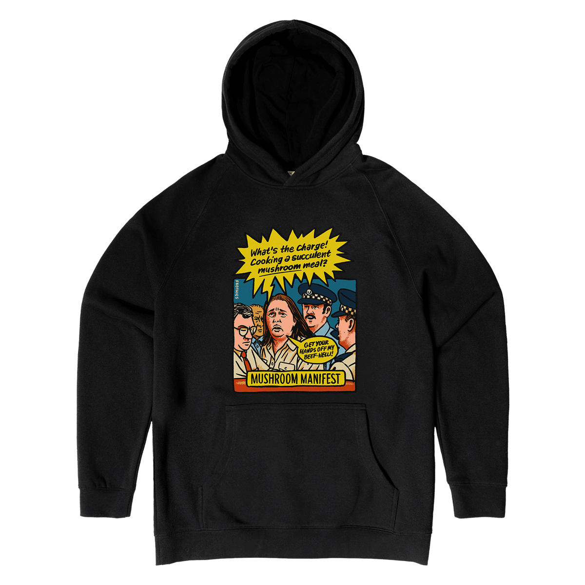 Mushroom Manifest Hoodie Black Hoodie Frothies