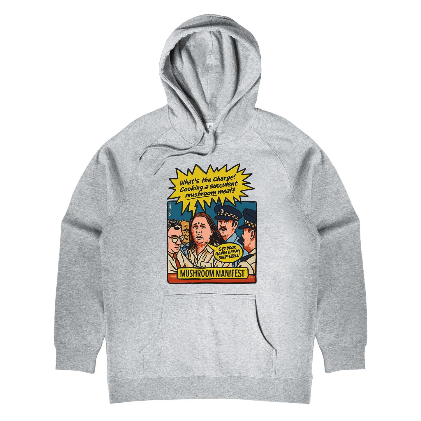 Mushroom Manifest Hoodie Grey Hoodie Frothies