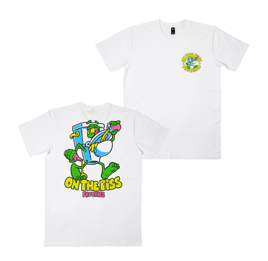 On  the Piss Tee White T-Shirt Frothies