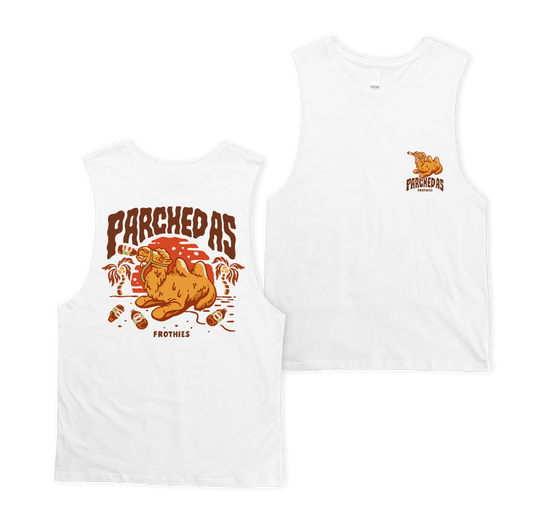 Parched As Muscle Tee White Muscle Tanks Frothies