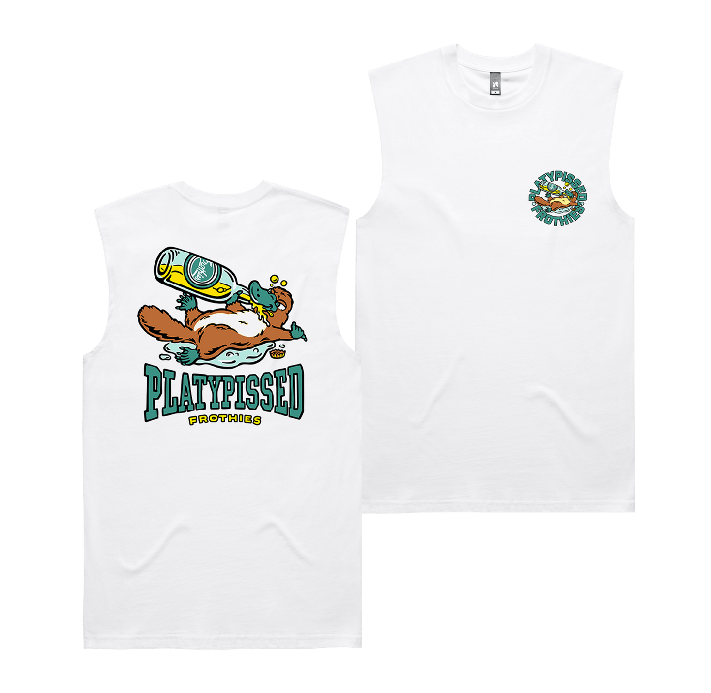 Platypissed Muscle Tee White T-Shirt Frothies