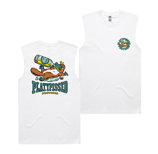 Platypissed Muscle Tee White T-Shirt Frothies