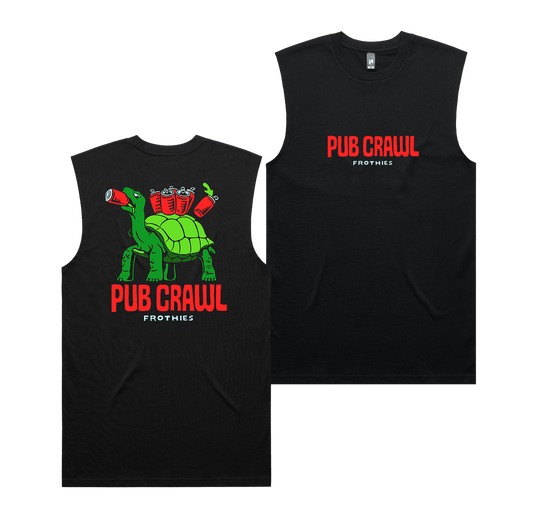 Pub Crawl Muscle Tee Black T-Shirt Frothies