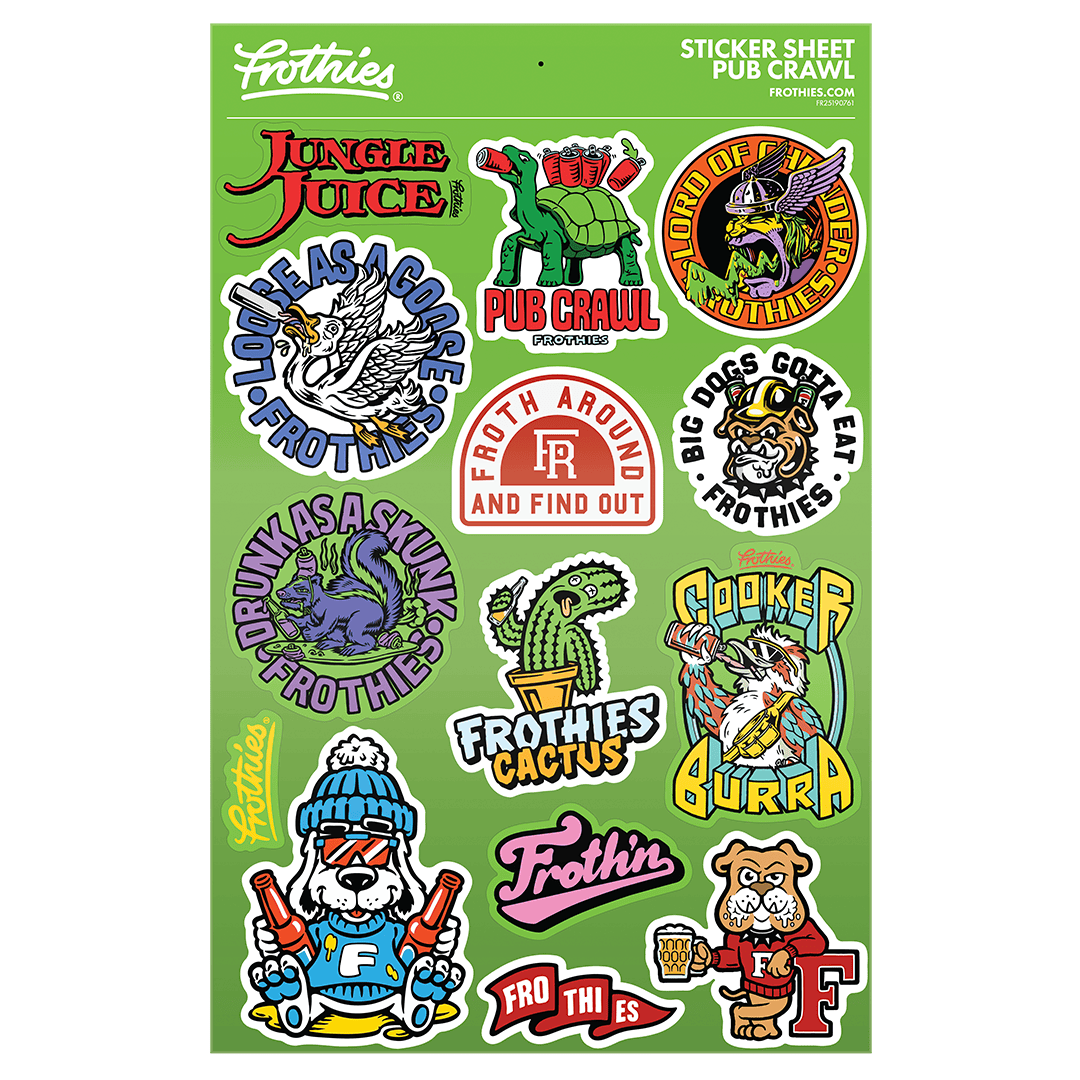 Pub Crawl Sticker Sheet – Frothies
