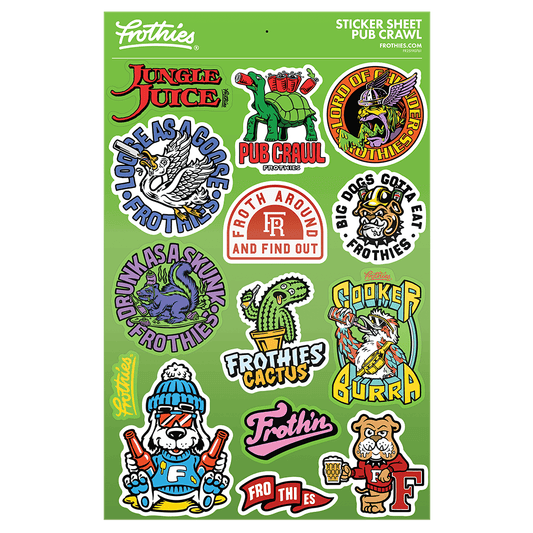 Pub Crawl Sticker Sheet Stickers Frothies