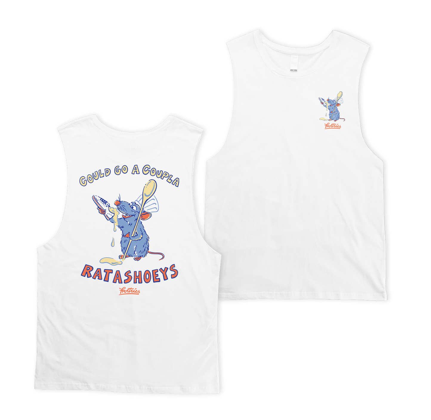 Ratashoeys Muscle Tee White Muscle Tanks Frothies