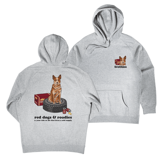 Red Dogs & Roadies Hoodie Grey Hoodie Frothies