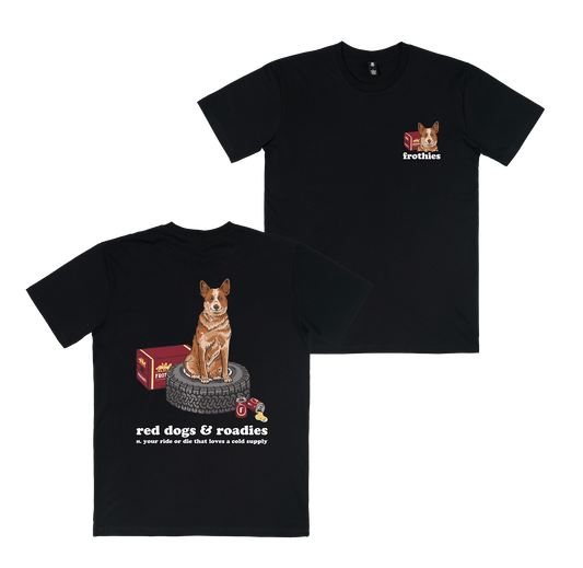 Red Dogs & Roadies Tee Black T-Shirt Frothies