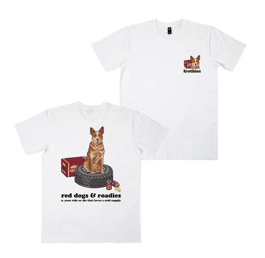 Red Dogs & Roadies Tee White T-Shirt Frothies