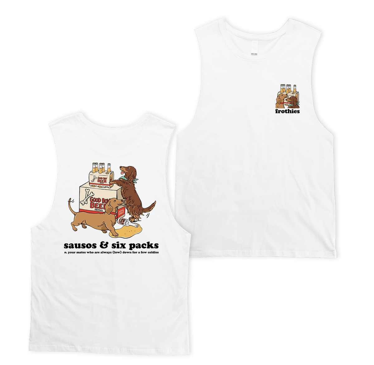 Sausos & Six-Packs Muscle Tee T-Shirt Frothies