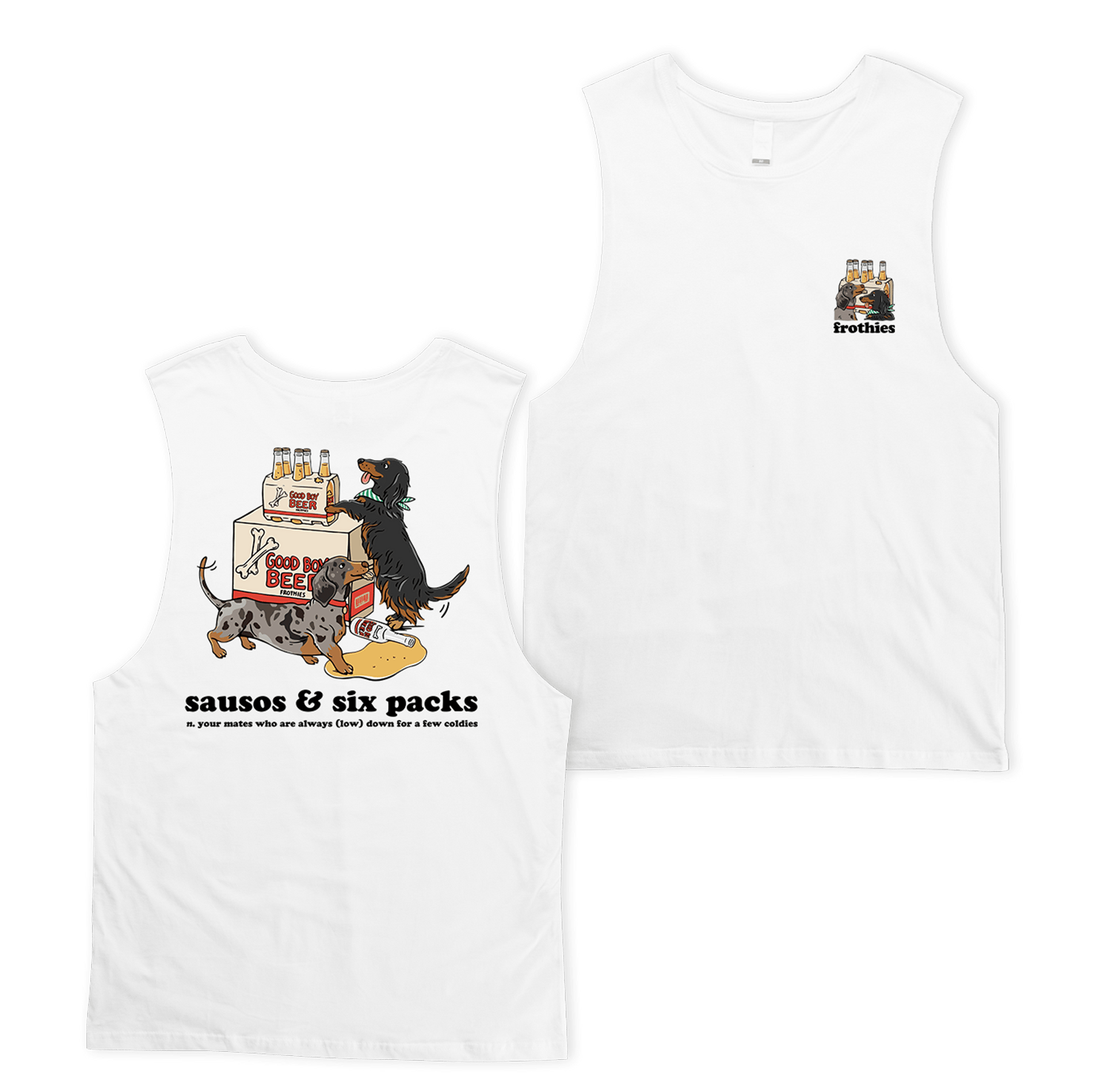 Sausos & Six-Packs Muscle Tee T-Shirt Frothies
