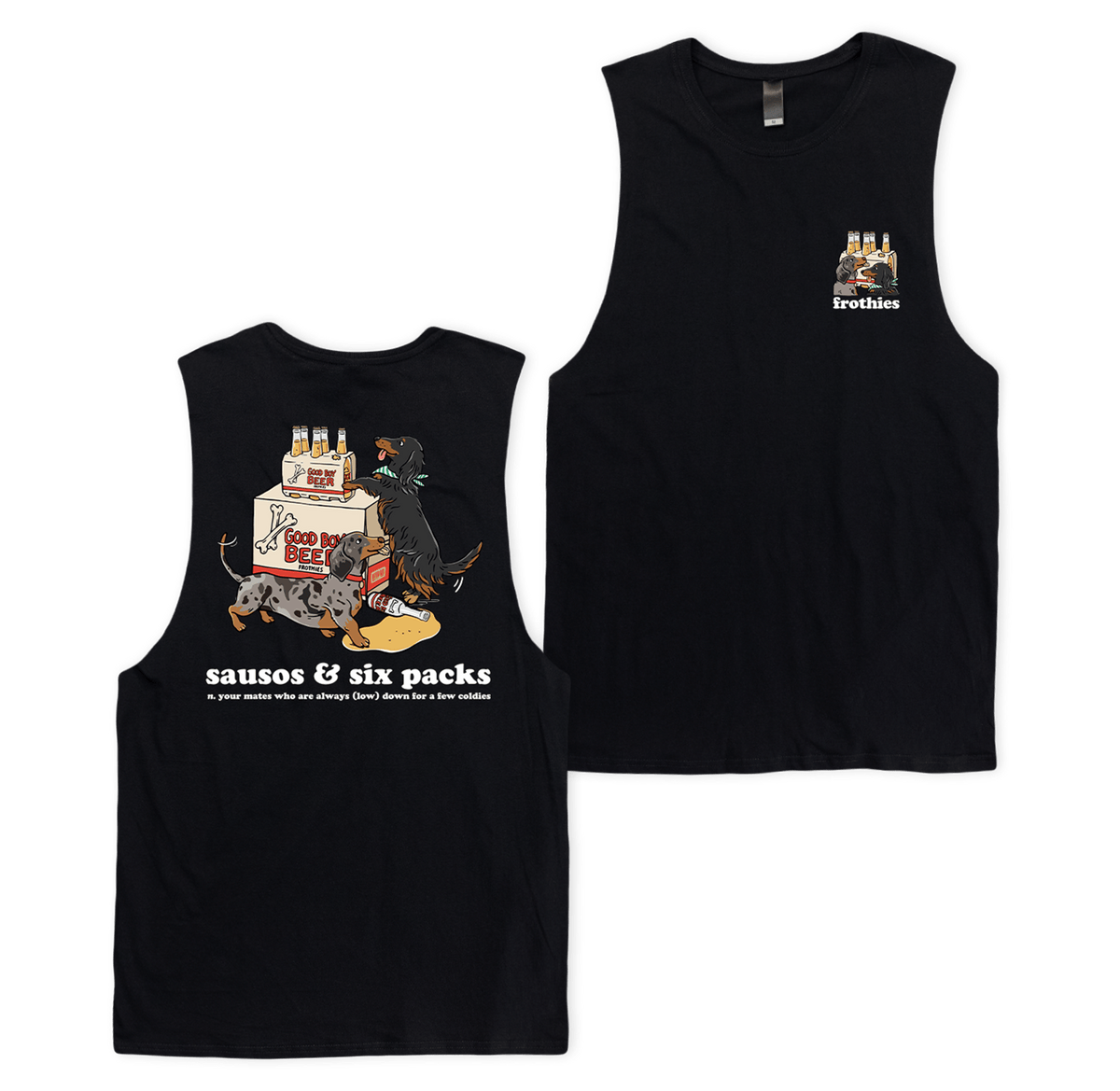 Sausos & Six-Packs Muscle Tee T-Shirt Frothies