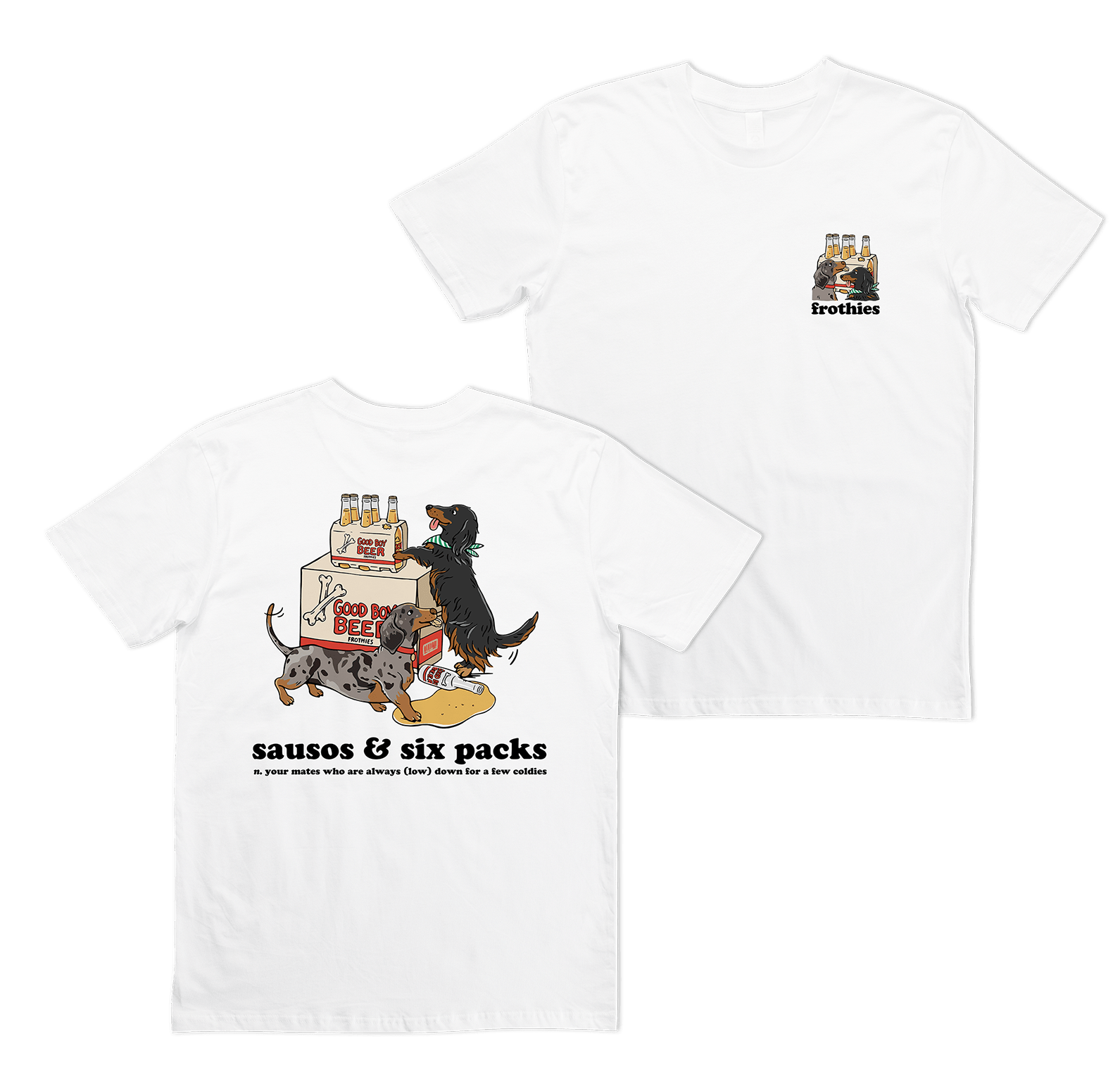 Sausos & Six-Packs Tee T-Shirt Frothies